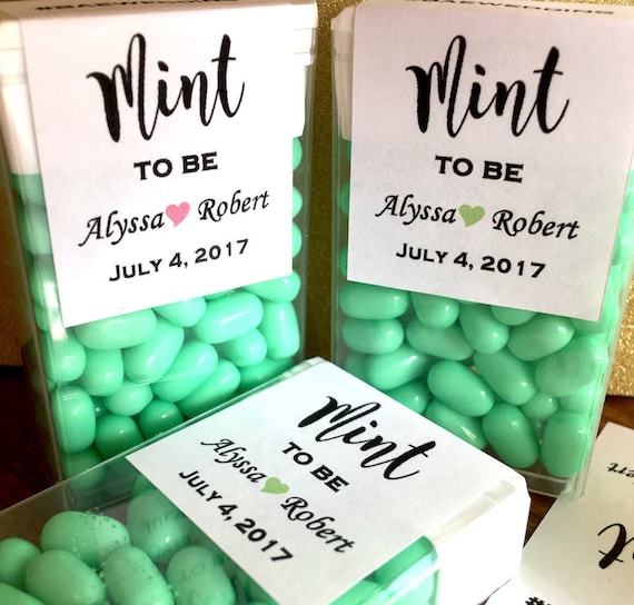 Tic Tac Favor Labels Only - Mint to Be with Names, Hastag and Wedding Date
