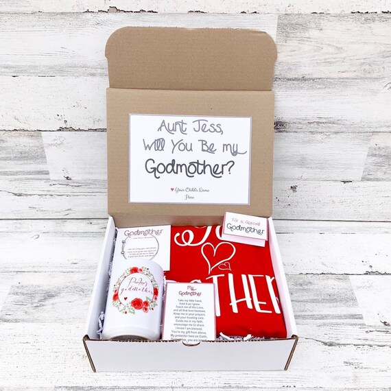 Personalized Godmother Proposal Gift Box: Mug, Tank Top & Bracelet