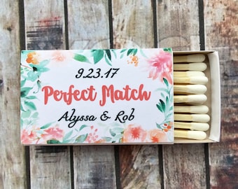 Matchbox Favors - Floral Matchbox Favors - The Perfect Match - Match Made in Heaven - Match wedding or shower favors