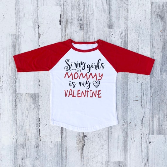 Toddler Valentine Raglan Shirt: 'Mommy is my Valentine'