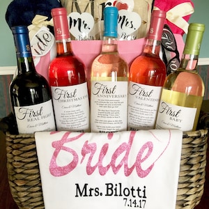 5 Bridal Shower Wine labels First Bild 5