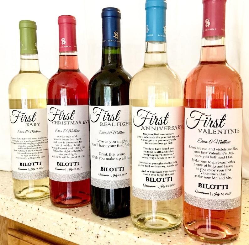 5 Bridal Shower Wine labels First Bild 3