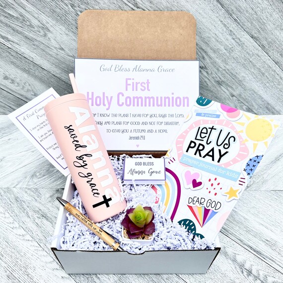Personalized First Holy Communion Gift Set: Tumbler, Journal, Pen