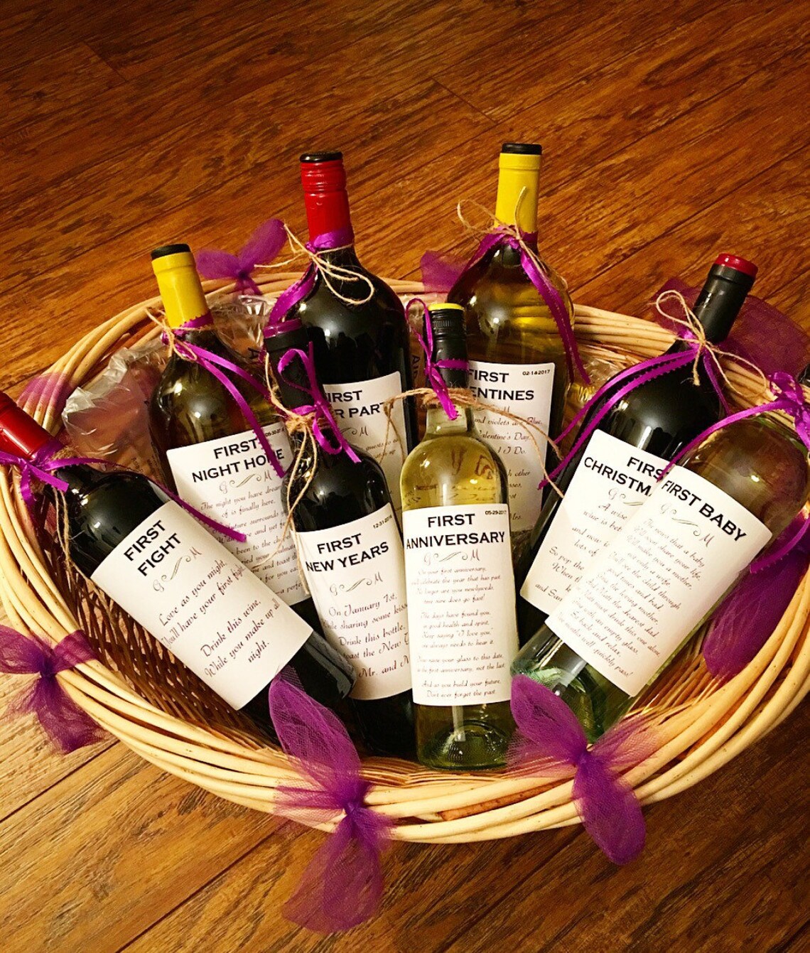 4 Bridal Shower Wine Labels First Etsy