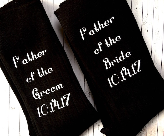 Personalized Father of the Bride/Groom Socks - Wedding Date Gift (2 Pair)