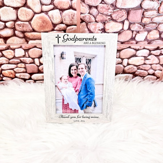 Personalized Godparent Gift: Laser Engraved Wooden Picture Frame