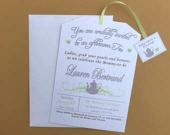 Tea Party Shower Invitations -Customizable