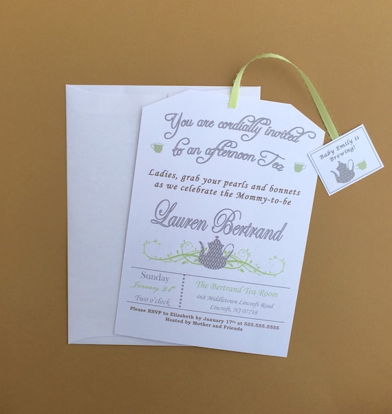 Tea Party Shower Invitations -Customizable
