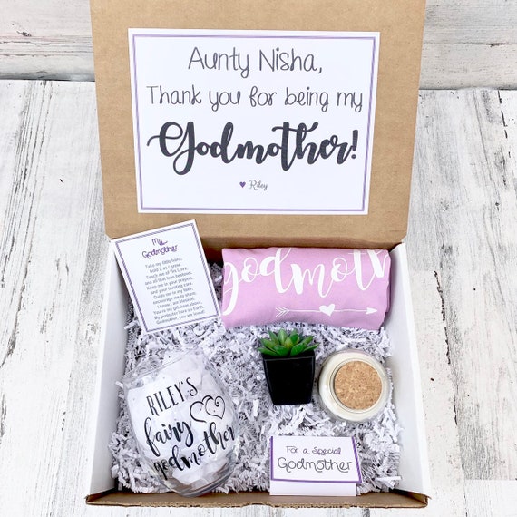 Personalized Godmother Gift Box: Tank Top, Succulent & Message