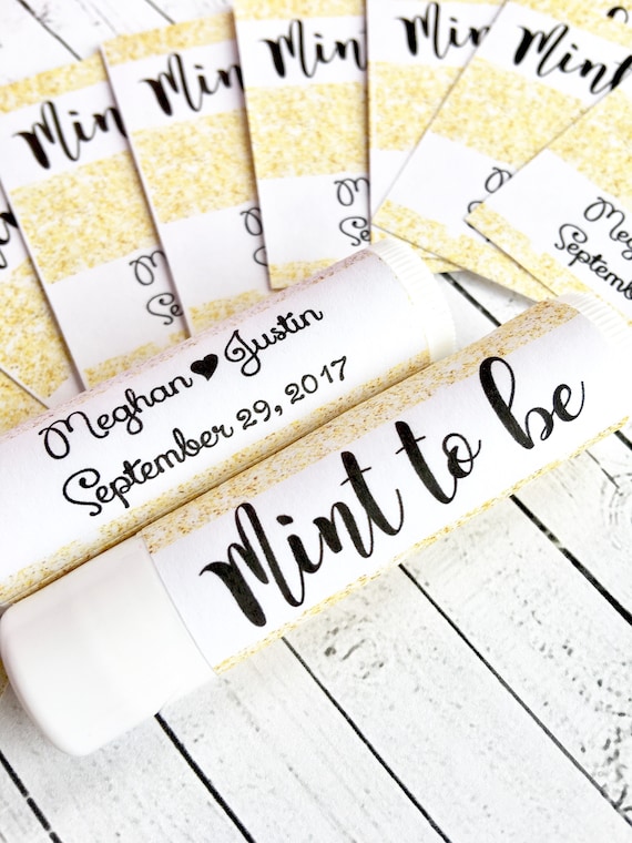 Customizable Glitter Chapstick Labels: Wedding, Shower Favors