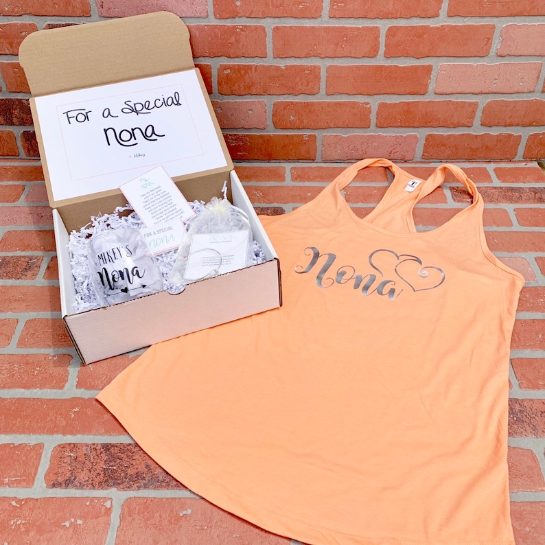 Nona gift nona box filled with nona wine glass nona  etsy