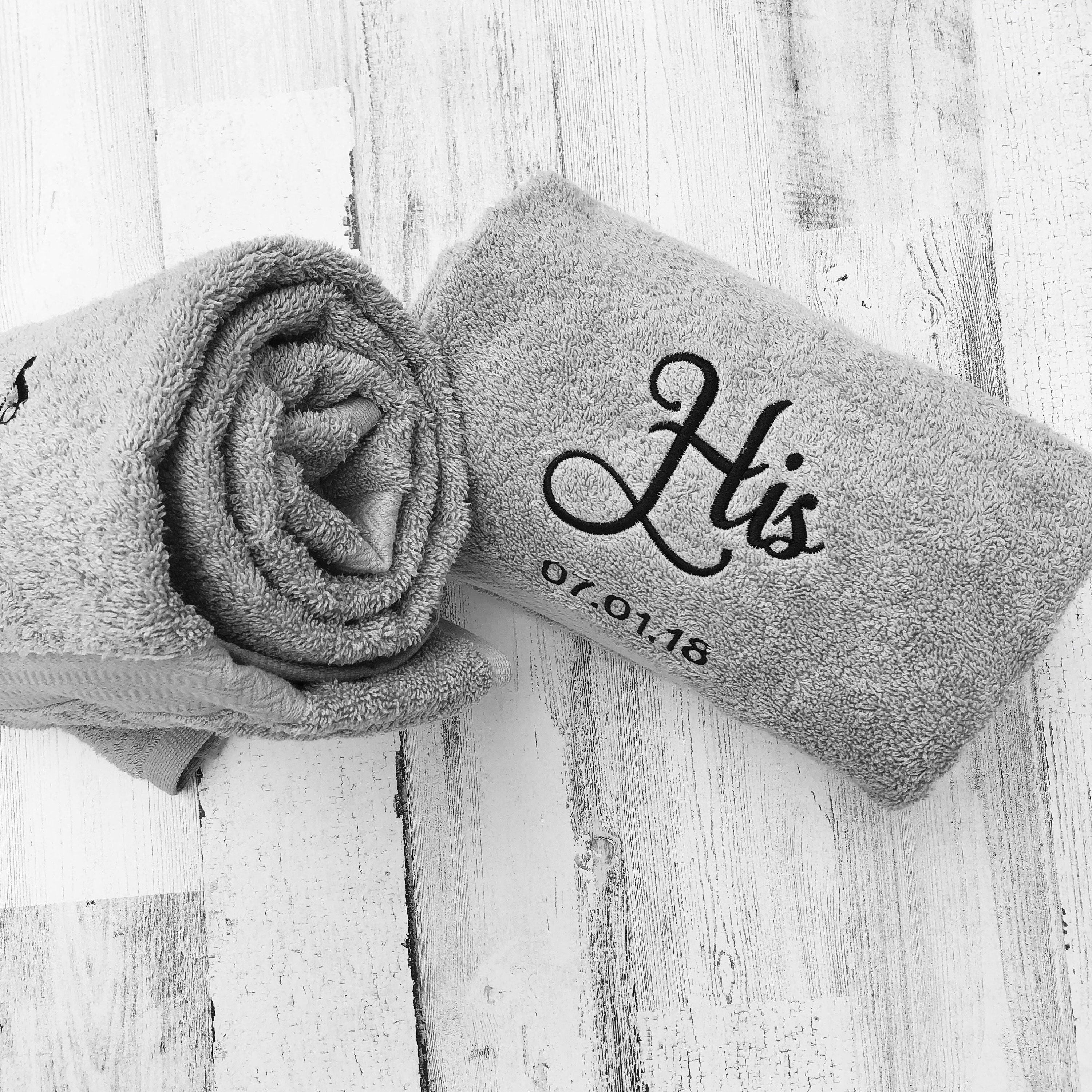 His and Hers - 6 Piece Monogrammed Towel Set – Arch City Monogramming, LLC