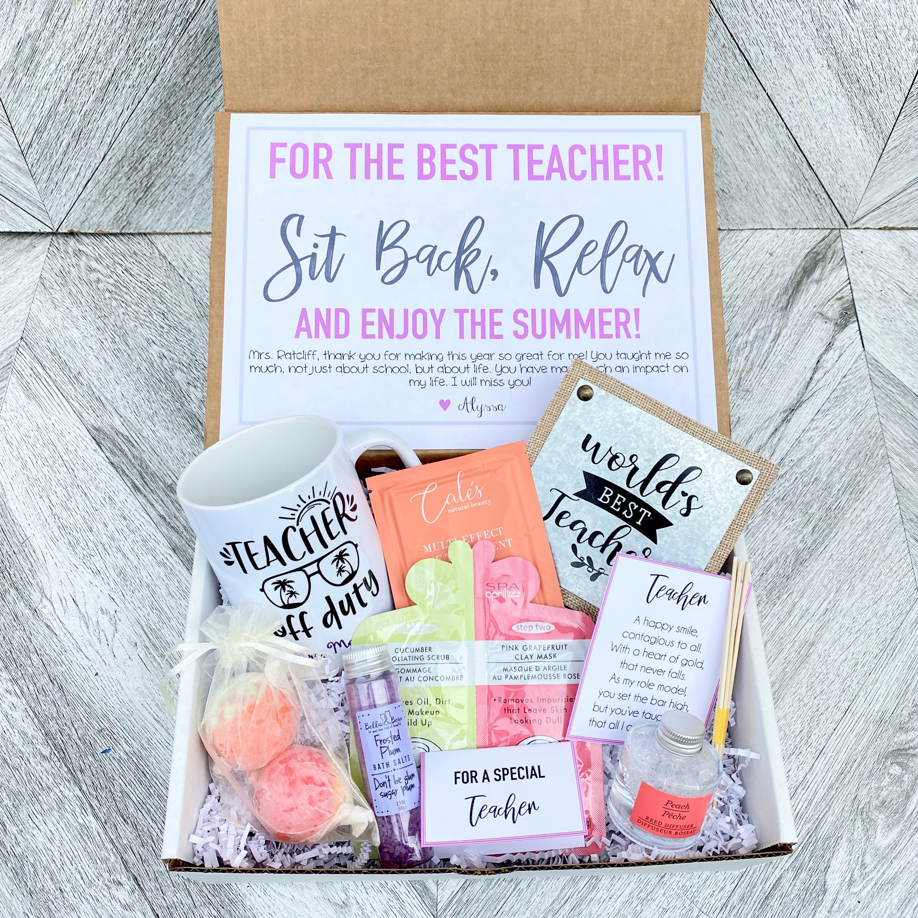 Teacher Gift Box Set Complete Teacher Spa Set with Mug and Etsy