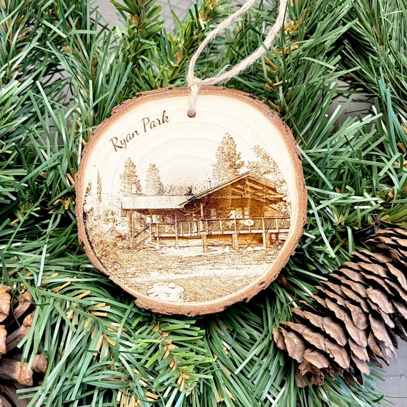 Personalized Photo Ornament: Laser Engraved Wood, New Home Keepsake