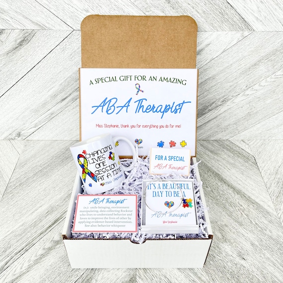 Personalized ABA Therapist Gift Box: Mug, Bracelet & Cards