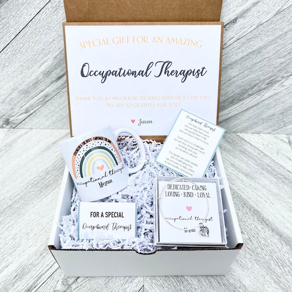Personalized Occupational Therapist Gift Box: OT Mug, Bracelet & Cards