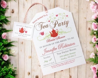 Digital Tea Party Invitations Self Printable