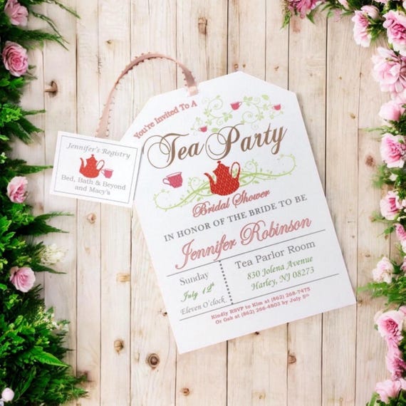 Digital Tea Party Invitations Self Printable