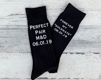 Groom Socks - Perfect Pair - Solemates - Customizable Socks for the Wedding Day - Groom Gift from Bride - Funny groom socks