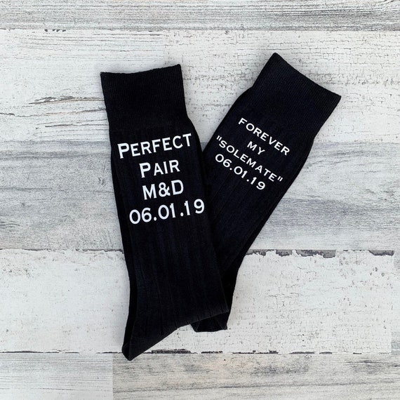 Groom Socks - Perfect Pair - Solemates - Customizable Socks for the Wedding Day - Groom Gift from Bride - Funny groom socks