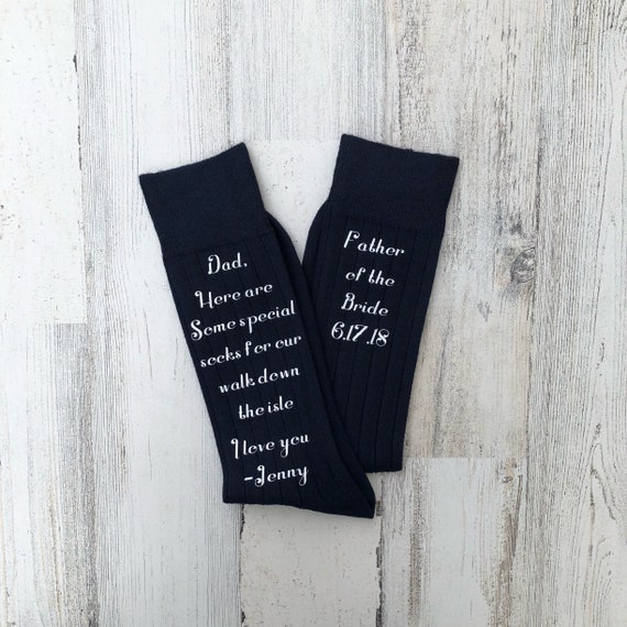 Custom Father of the Bride Socks: Wedding Day Gift