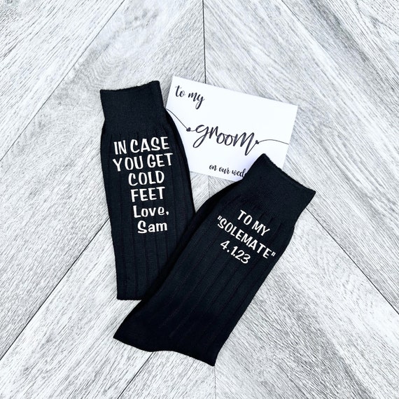 Groom Gift Socks: Customizable Wedding Day Sole Mates