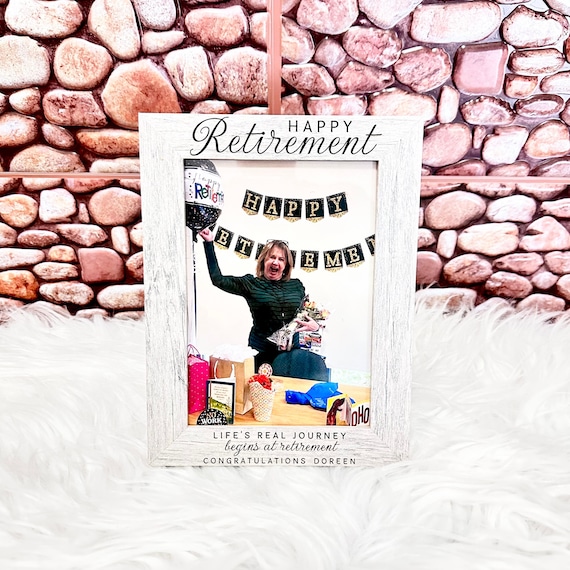 Personalized Retirement Engraved Wooden Picture Frame