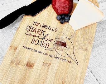 Wood Engraved Shark Coochie board- Funny Gift - Charcuterie Board - Comical Gift