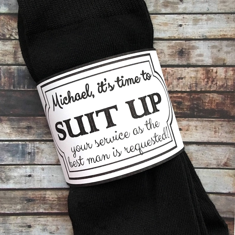 Best man Socks and Sleeves - Will you be my Best man - Best man service requested - Suit up best man socks - best man proposal Bild 1