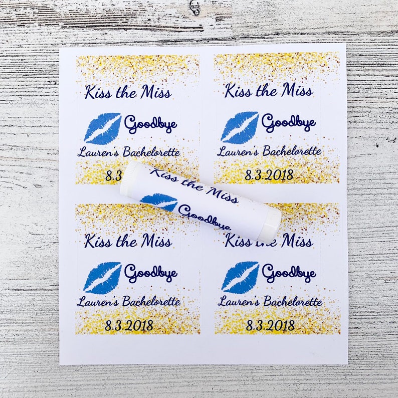 Bachelorette Lip Balms Chapstick Favors Last Kiss Kiss the Miss goodbye