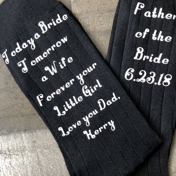 Custom Father of the Bride Socks: Wedding Day Gift