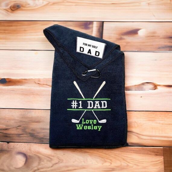 Personalized Golf Towel Set: #1 Dad Microfiber Golf Gift