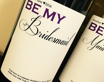 Bridal Party Wine labels - Will you be my bridesmaid