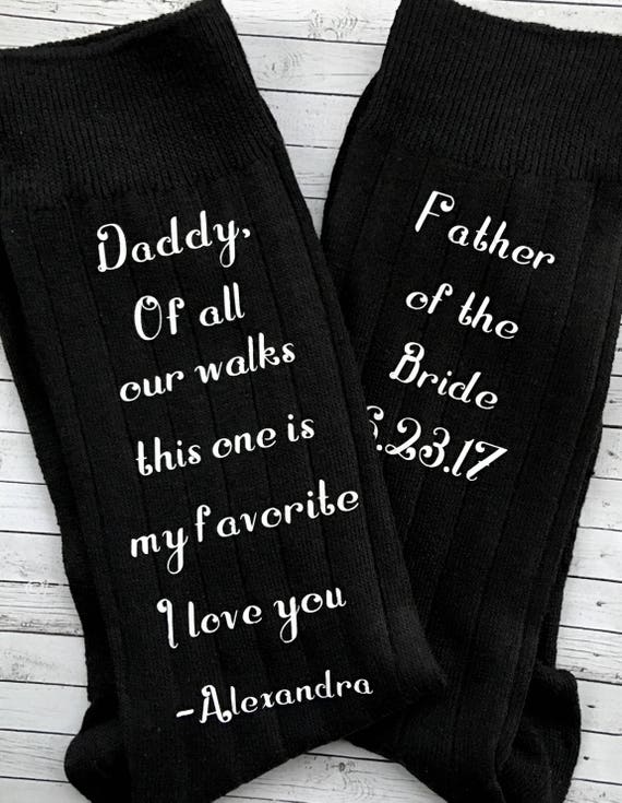 Custom Father of the Bride Socks: Wedding Day Gift