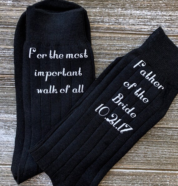 Custom Father of the Bride Socks: Wedding Day Gift