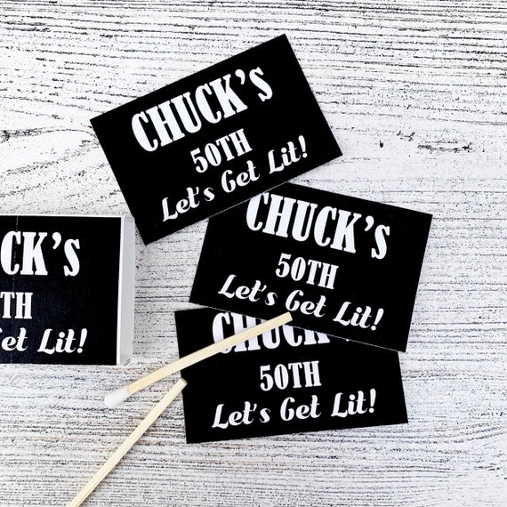 Customizable Matchbox Labels: Black & White Birthday Party Favors