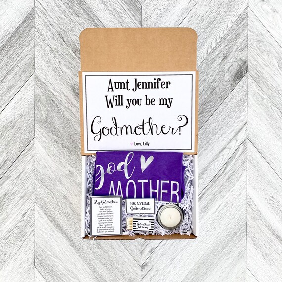 Personalized Godmother Proposal Gift Box: Candle & Tank Top