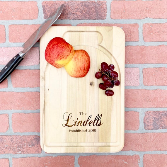 Wood Engraved Custom Cutting Board - Anniversary or Wedding Gift - Personalized Cutting with Name and Date