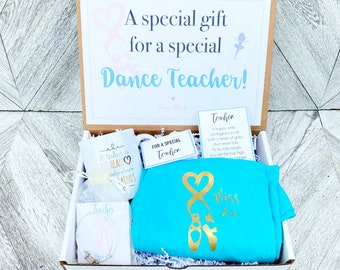 Dance Teacher gift Box - Personalized Teacher Gift - Teacher Gift Set with Shirt, Teacher Mug, and Bracelet