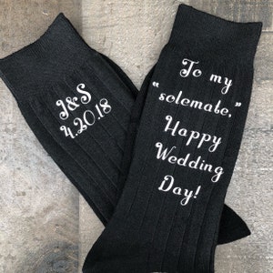 Sole Mates Socks for Groom Customizable Socks for the Wedding Day Groom Gift from Bride customizable Groom Socks image 2