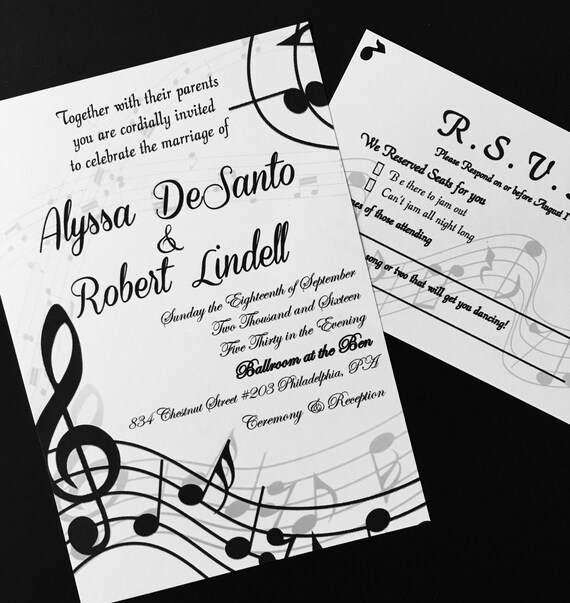 Music Themed Wedding Invitations