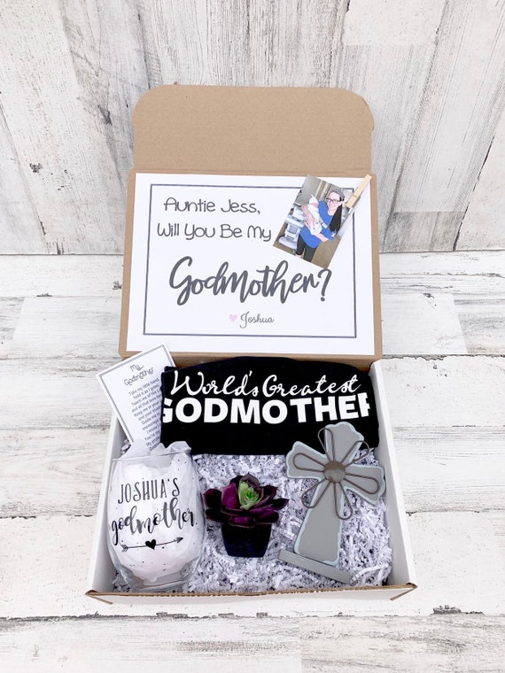 Personalized Godmother Proposal Gift Box: Tank Top, Succulent