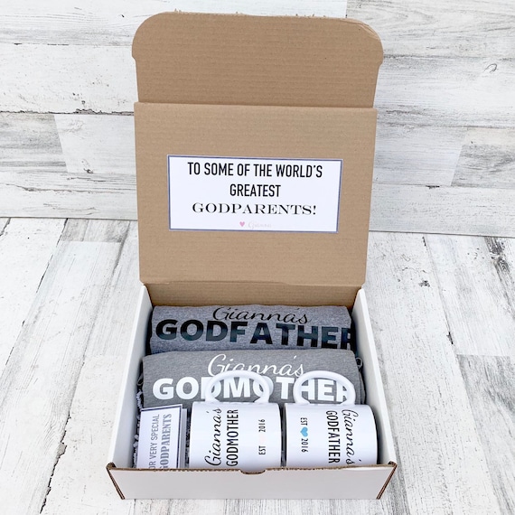 Personalized Godparents Gift Box: Custom Mug & T-Shirt Set