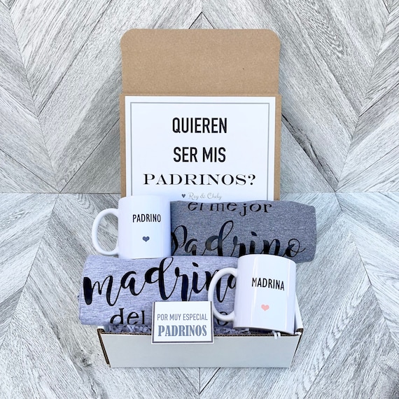 Personalized Padrinos Gift Box: Mug & T-Shirt Set