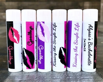 Kiss the Miss goodbye Labels / Bachelorette Lip Balm Labels / Chapstick Favors / Last Kiss / Customizable / Chapstick Favors Bachelorette Pa