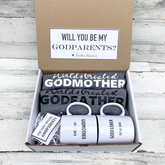 Personalized Godparents Gift Box: Mugs & T-Shirts