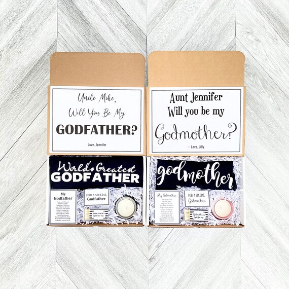 Personalized Godparent Proposal Box Set: Godmother & Godfather Gift