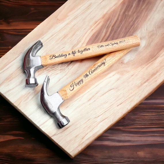 Engraved Hammer - Wood Anniversary - Building a Life Together - Personalized Hammer