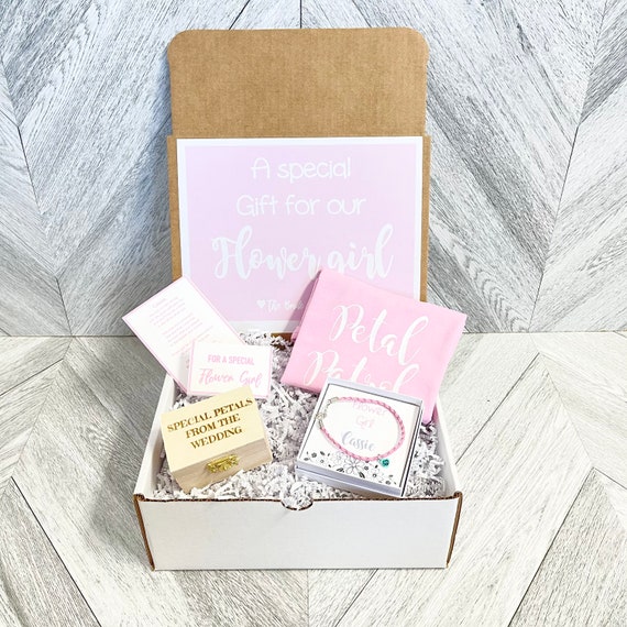 Flower Girl Proposal Gift Box: Personalized Shirt & Bracelet