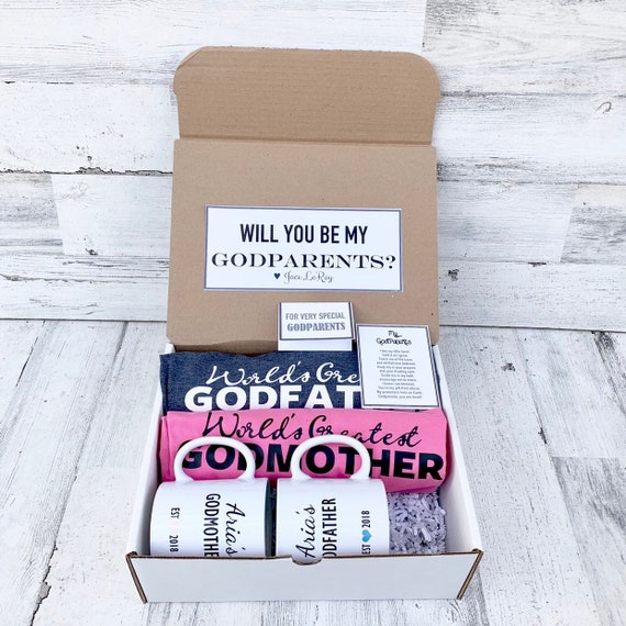 Personalized Godparents Gift Box: Mugs & T-Shirts